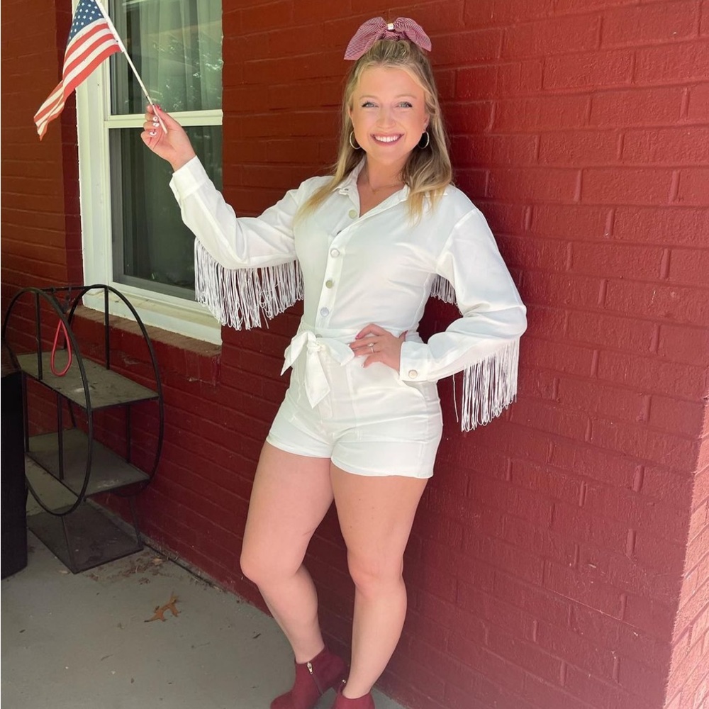 Fringe Sleeve Romper